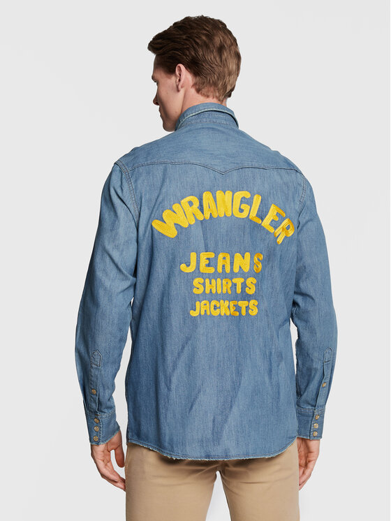 Wrangler Wrangler Koszula jeansowa LEON BRIDGES W5M0CX31O 112328528 Niebieski Regular Fit