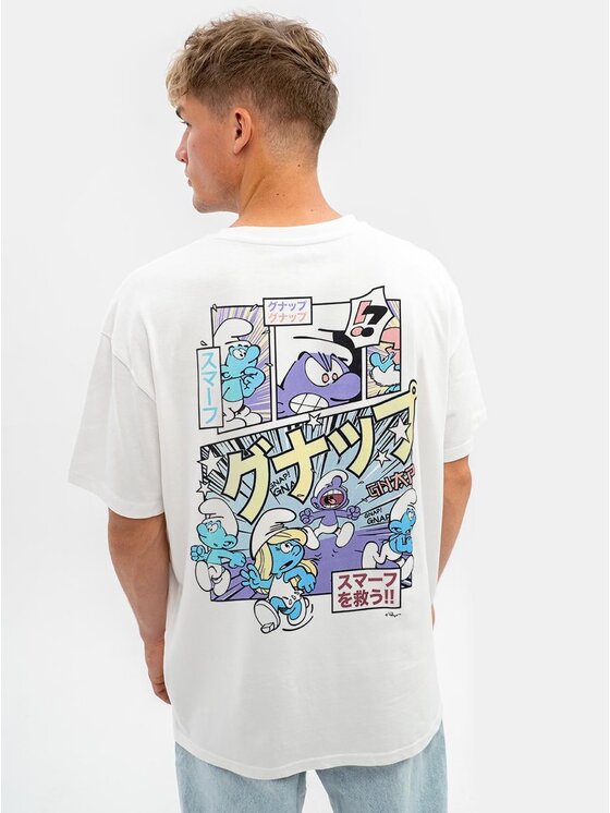 Smerfy Smerfy T-Shirt 113793 Biały Oversize