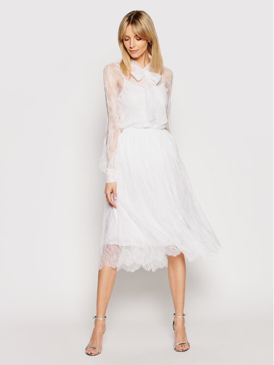 Gonna plissettata GN05PIZ Bianco Regular Fit