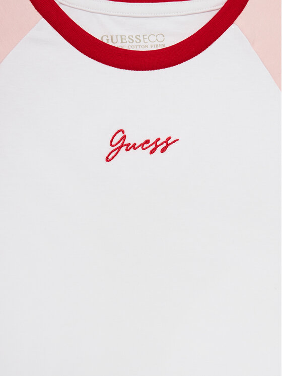 Guess Guess T-Shirt J4YI15 K6YW4 Biały Boxy Fit