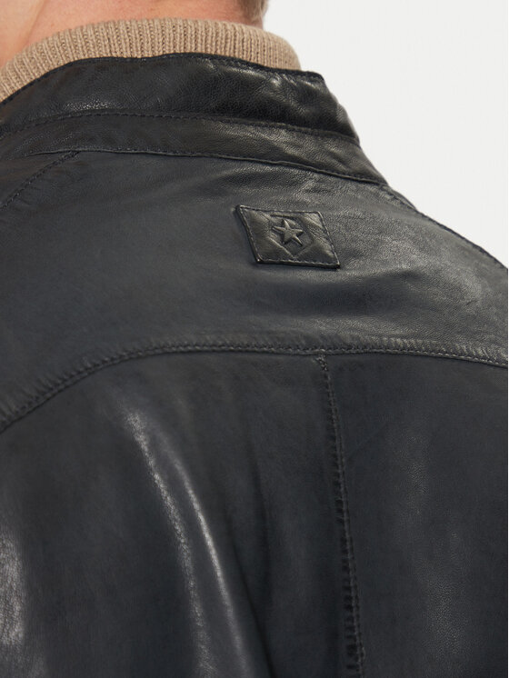 Milestone Milestone Шкіряна куртка Winston 511099 60600 Cиній Regular Fit