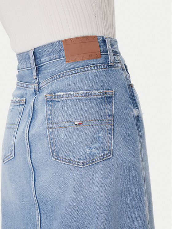 Tommy Jeans Tommy Jeans Džínová sukně Claire Midi Skirt Bi8036 DW0DW21292 Modrá Regular Fit