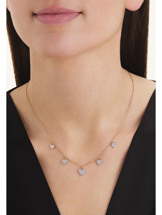 Rosefield Rosefield Naszyjnik DIAMOND HEARTS Złoty