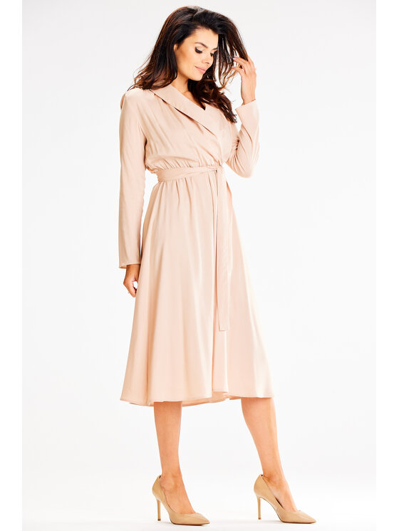 Awama Awama Vestito estivo A604 Beige Basic Fit