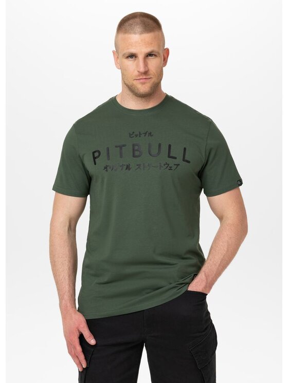 PITBULL PITBULL T-Shirt Koszulka męska MT. FUJI 3XL Zielony Regular Fit