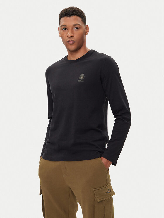 Aeronautica Militare Aeronautica Militare Pikkade varrukatega T-särk 252TS2468UJ00703 Must Regular Fit