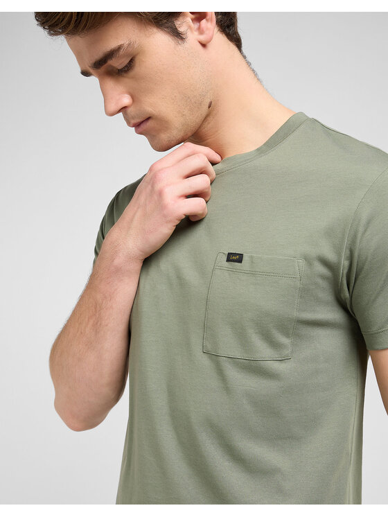 Lee Lee T-Shirt ULTIMATE POCKET Zielony Regular Fit