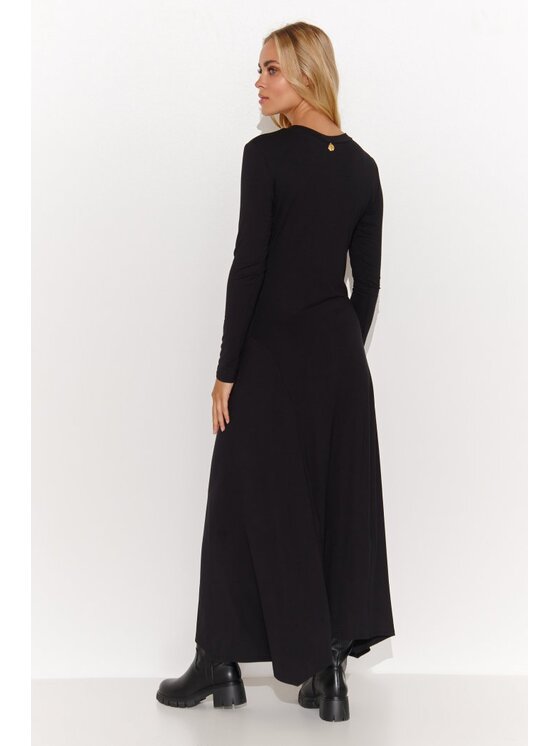 Makadamia Makadamia Sukienka codzienna M809 Czarny Comfortable Fit