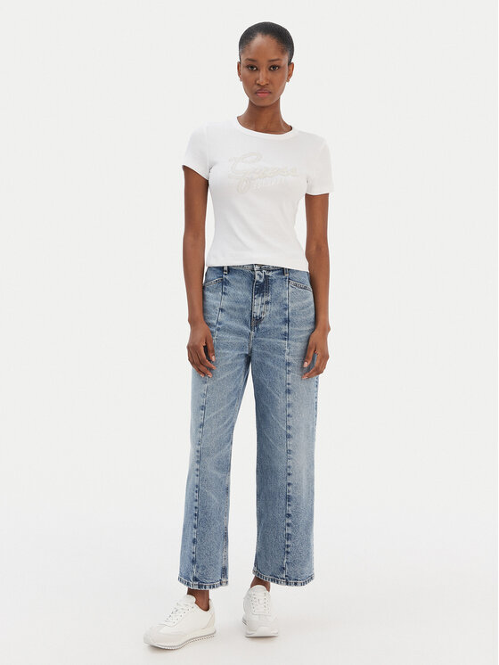 Guess Guess T-Shirt W6RI22 KA0H1 Biały Slim Fit