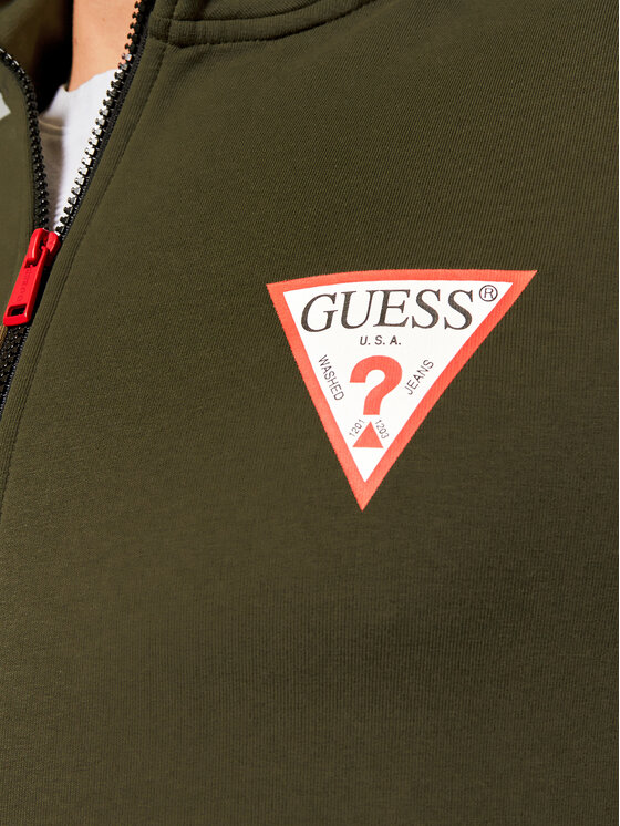Guess Guess Bluză M1RQ80 K6ZS1 Verde Slim Fit