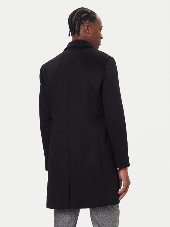 Tommy Hilfiger Tommy Hilfiger Wollmantel MW0MW40768 Schwarz Regular Fit