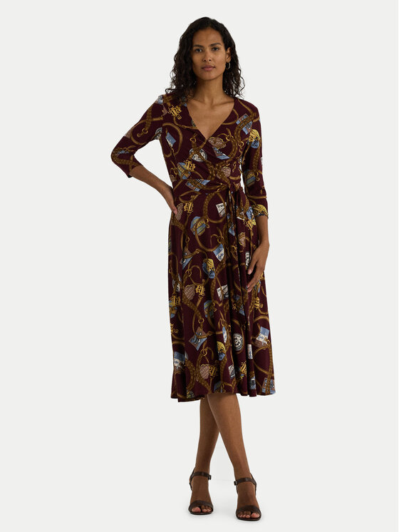 LAUREN RALPH LAUREN Každodenné šaty 250951440001 Bordová Slim Fit