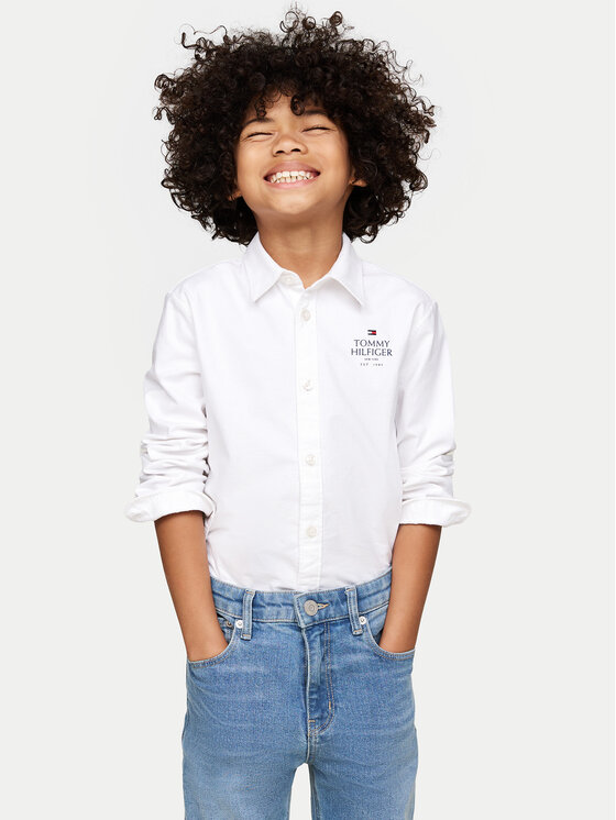 Tommy Hilfiger Košeľa KB0KB09265 D Biela Regular Fit