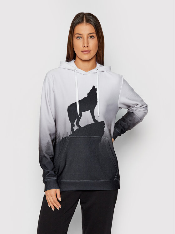 Mr. GUGU & Miss GO Mr. GUGU & Miss GO Majica dugih rukava Unisex Shadow Of Wolf Siva Regular Fit