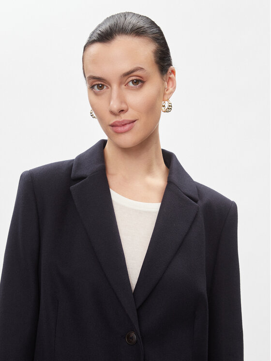 Tommy Hilfiger Tommy Hilfiger Volneni plašč Classic Light Wool Blend Coat WW0WW41662 Mornarsko modra Regular Fit
