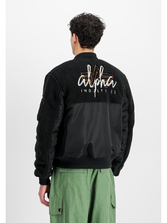 Alpha Industries Alpha Industries Kurtka bomber MA-1 Teddy Bomber Jacket Czarny Slim Fit