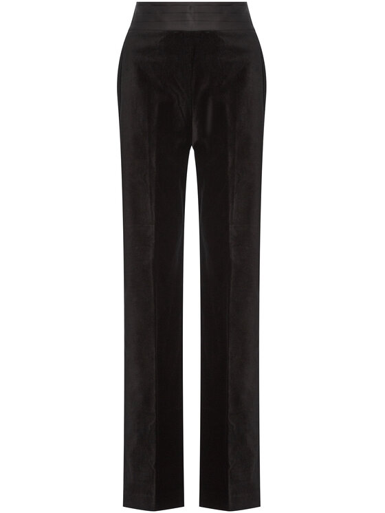 Tommy Hilfiger Tommy Hilfiger Текстилни панталони ZENDAYA Velvet Tuxedo WW0WW26161 Черен Regular Fit