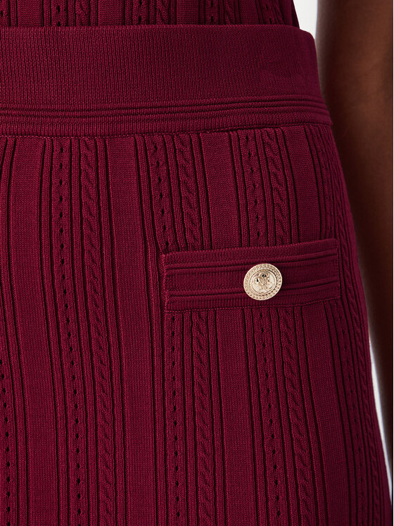 Guess Guess Ravno krilo W6YD23 Z0974 Bordo rdeča Slim Fit
