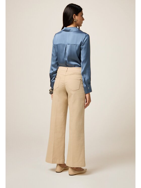 Oltre Oltre Pantaloni di tessuto P726R008641N022 Écru Baggy Fit