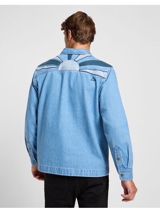 Lee Lee Koszula 2 PKT OVERSHIRT Niebieski Relaxed Fit
