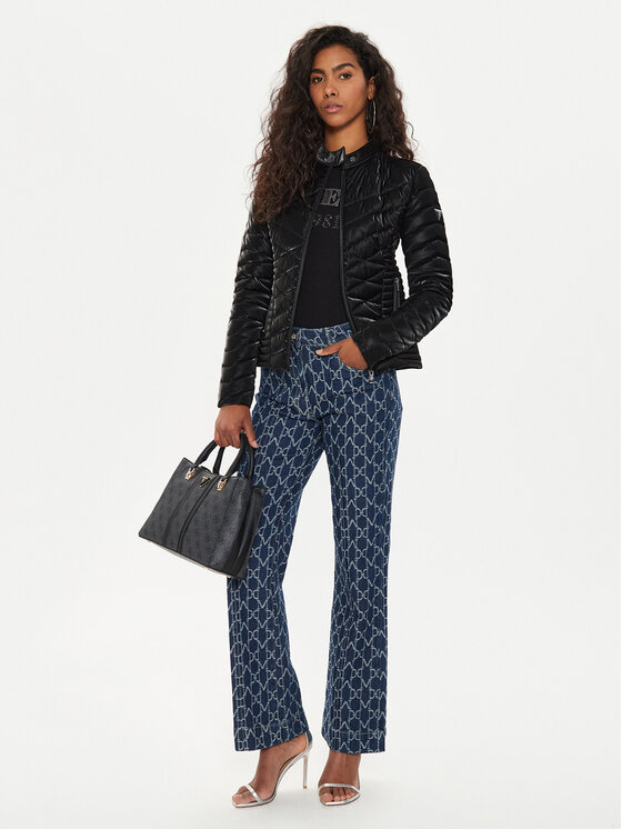 Guess Demisezoninė striukė W4YL06 KCBV0 Juoda Regular Fit