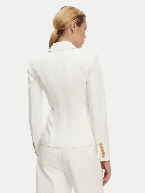 Balmain Balmain Marynarka DF1SG170DB69 Biały Slim Fit