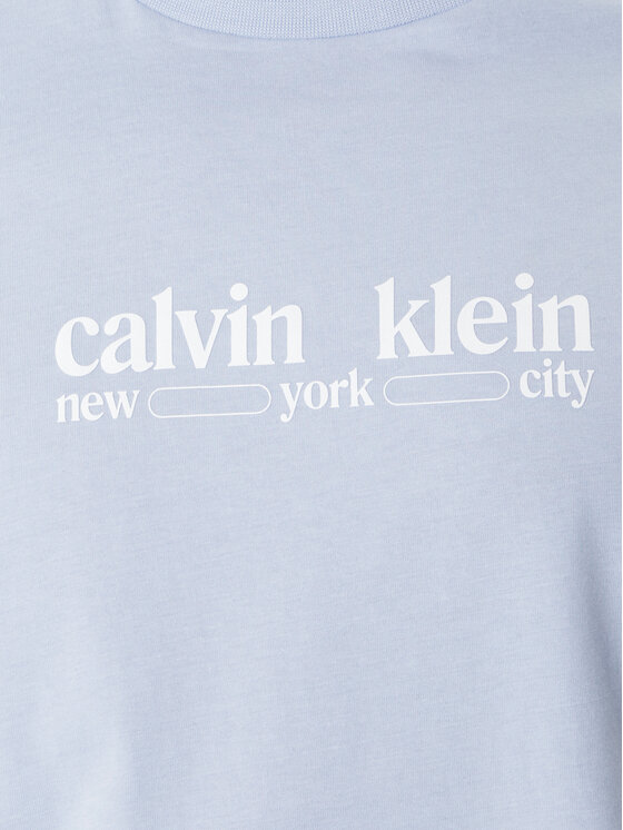 Calvin Klein Jeans Calvin Klein Jeans T-Shirt NYC Graphic LV14RE831G Světle modrá Regular Fit