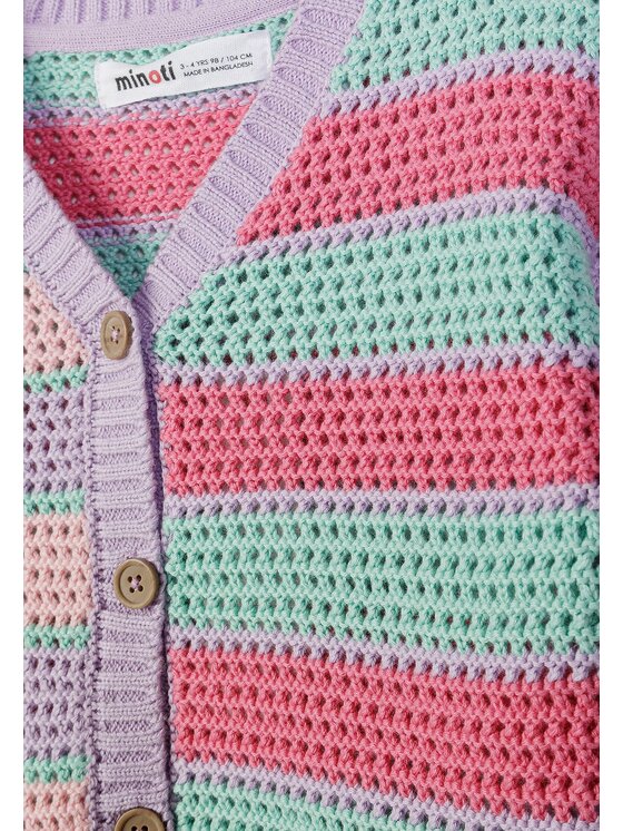 minoti minoti Kardigan 30KNIT107 Fioletowy jasny Regular Fit
