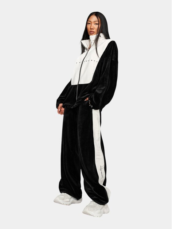 MADE BY SOCIETY MADE BY SOCIETY Kurtka anorak Hanorac catifea - H26748 Czarny Basic Fit