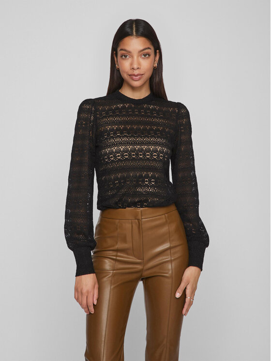 Vila Vila Särkpluus 14089795 Must Regular Fit