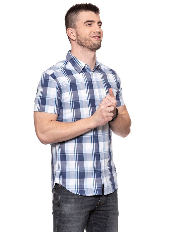 Wrangler Wrangler Koszula SS 1PKT SHIRT Biały Regular Fit