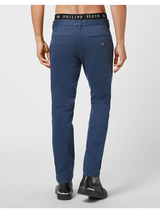 PHILIPP PLEIN PHILIPP PLEIN Spodnie materiałowe 4133 Granatowy Regular Fit