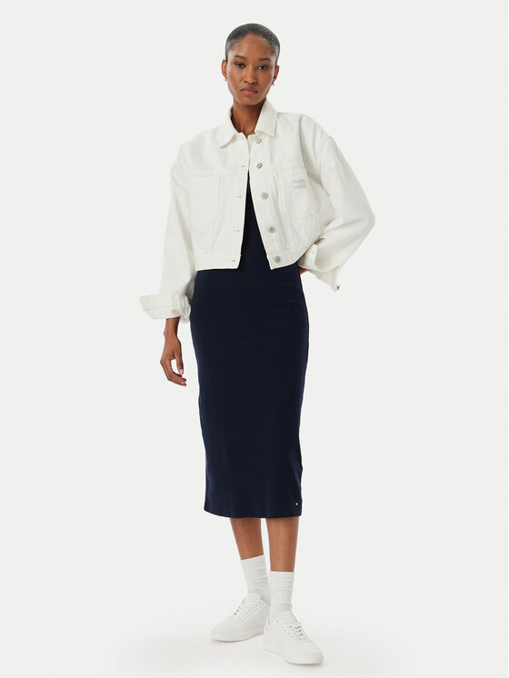 Tommy Hilfiger Tommy Hilfiger Kasdieninė suknelė WW0WW48740 Tamsiai mėlyna Slim Fit