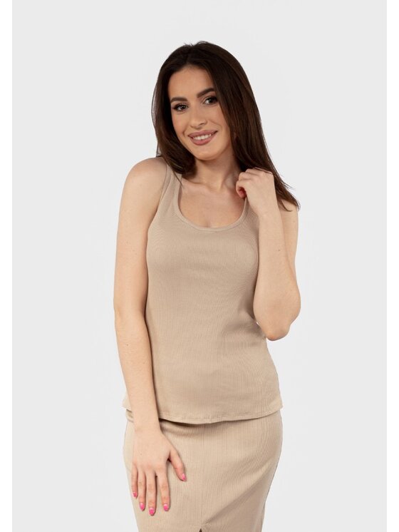 DKaren Sport DKaren Sport Top DK-K-P3 Beżowy Classic Fit
