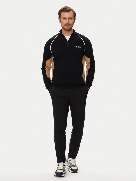 BOSS Boss Sweater Hydro-X 50519377 Fekete Regular Fit