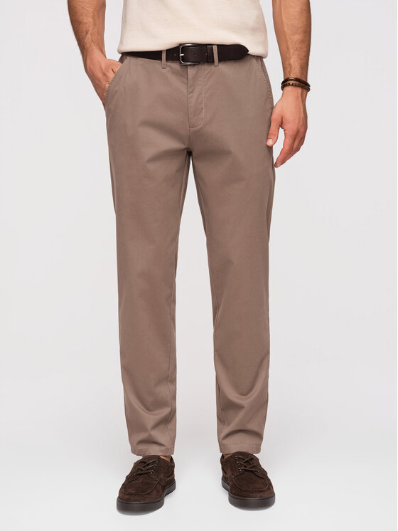 Ombre Ombre Chinosy OM-PACP-0293 Brązowy Chino Fit