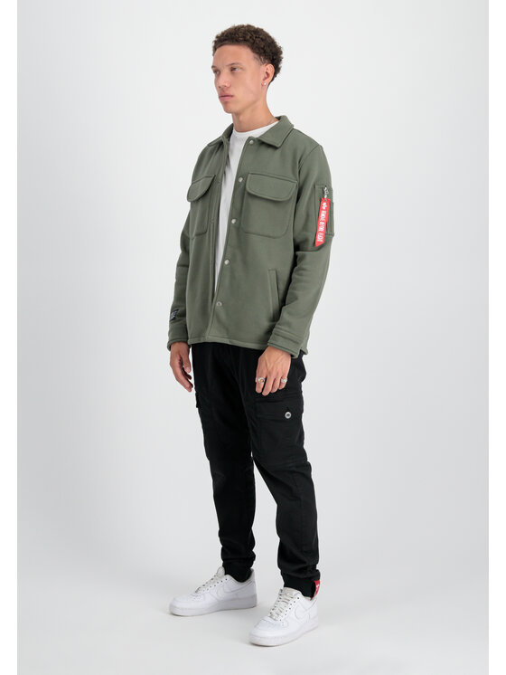Alpha Industries Alpha Industries Koszula Sweat Overshirt Zielony Loose Fit