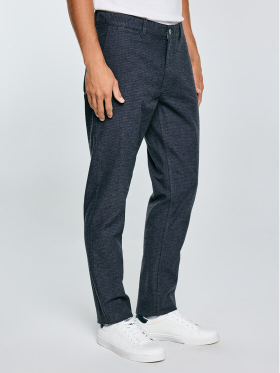 BIG STAR BIG STAR Chinosy MARCOS Niebieski Slim Fit