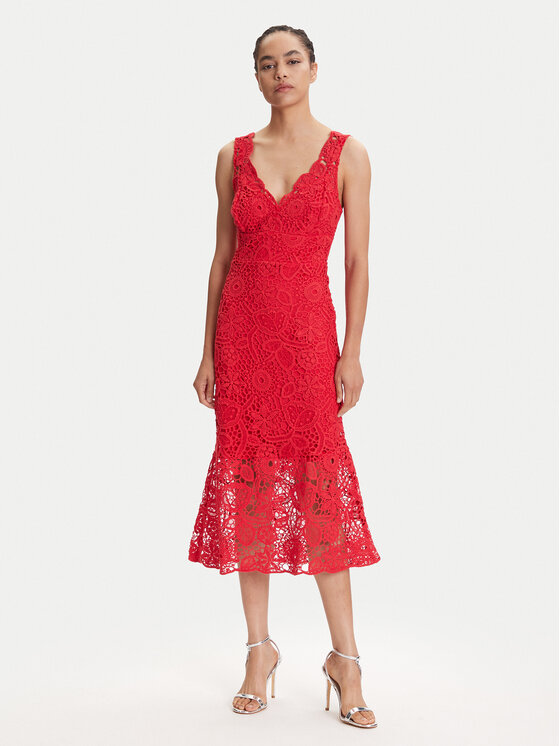Guess Guess Coctailkleid W5YK0U WHF50 Rot Regular Fit