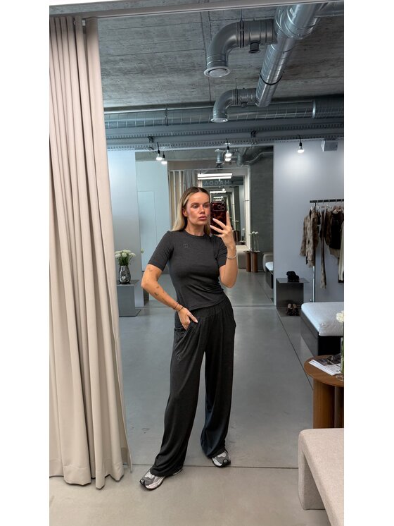 Magda Matyja Magda Matyja Spodnie materiałowe SLOW TROUSERS GREY Szary Loose Fit