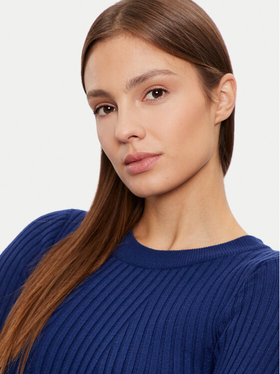 Pieces Pieces Пуловер Crista 17115047 Тъмносин Slim Fit