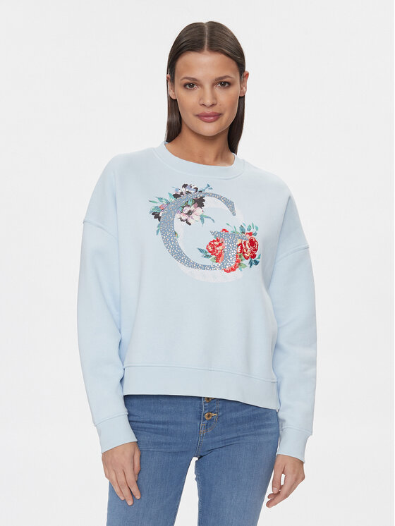 Női Pulóver Guess, Méret: XXL, Kék, W4RQ11 K9Z21