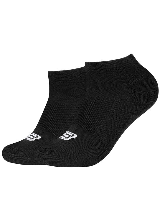 Skechers Skechers Calzini corti da uomo Skechers 2PPK Basic Cushioned Sneaker Socks Nero