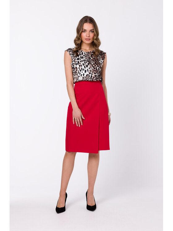 Stylove Stylove Gonna midi S343 Rosso Regular Fit