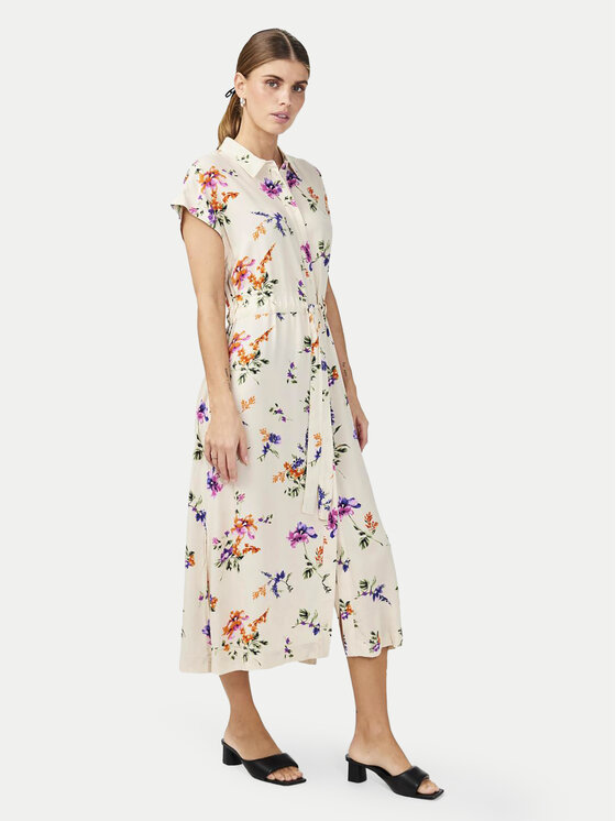 YAS YAS Sukienka koszulowa Asina 26034003 Écru Regular Fit