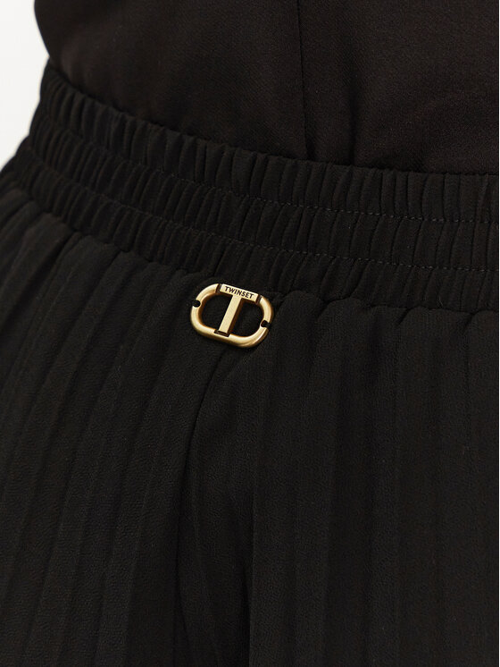 TWINSET TWINSET Spodnie palazzo 251TP2782 Czarny Wide Leg