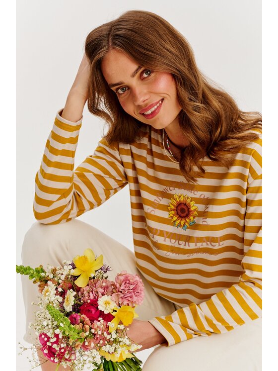 NAOKO NAOKO S dlhými rukávmi Sunflower State of Mind Žltá Regular Fit
