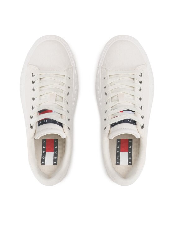 Tommy Jeans Tommy Jeans Sneakersy New Cupsole Cnvas Lc EN0EN02171 Écru