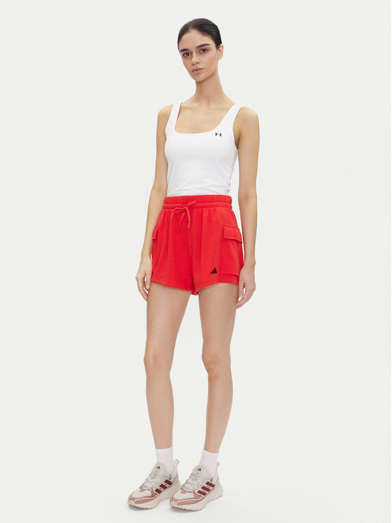 adidas adidas Spordišortsid Essentials Small Logo JC5704 Punane Loose Fit