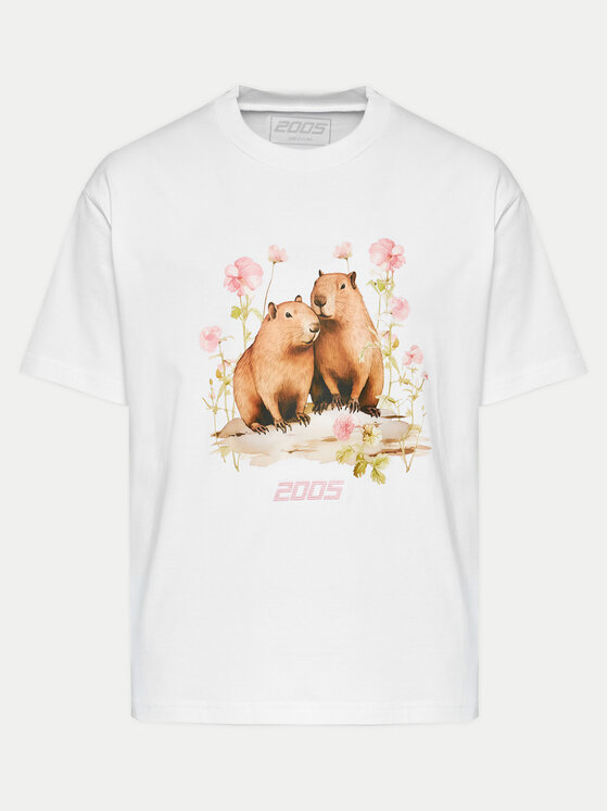2005 2005 T-Shirt Unisex Capybaras Love Weiß Regular Fit